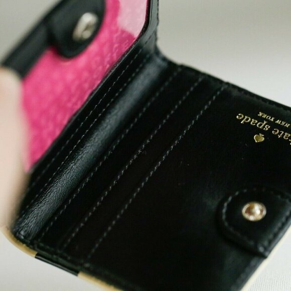Kate Spade Classic Ivory Black Patent Wallet - Picture 7 of 9